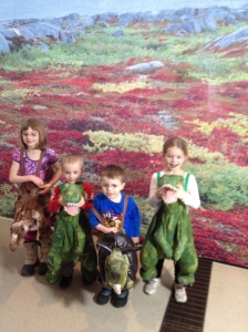 Abb, William, Aiden & Ava playing dress-up at the ROM