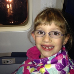 Abby on the plane