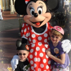 Abby and Aiden with Minnie Mouse