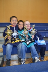 Jayden, Miles and Aiden with their year-end trophy's.