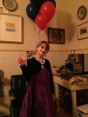Abby with her New Year's Wine (Italian Soda)