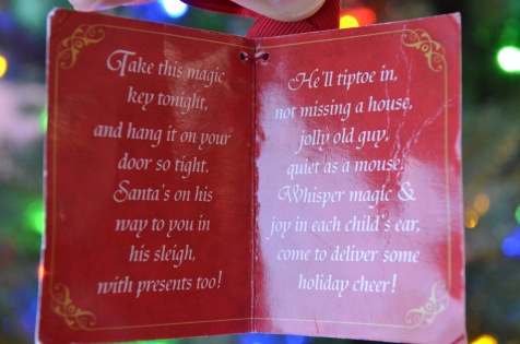 This is attached to the Christmas Key that Auntie Cathy gave us in 2009.