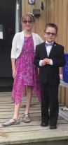 Abby with Aiden before the wedding