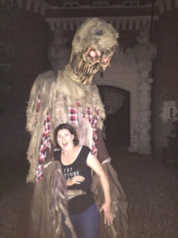 Melissa being hugged by monster