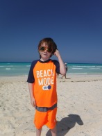 Aiden on the beach for the first day